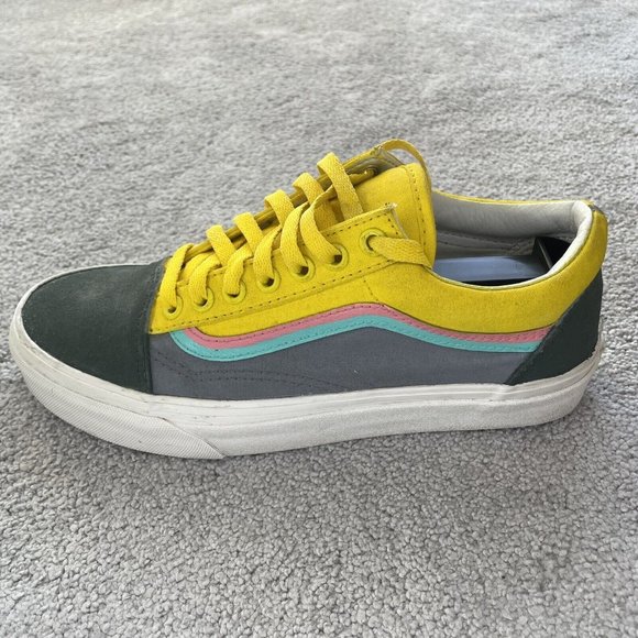 Vans Shoes Womens 8 Mens 6.5 Old Skool Skate Sneakers Neon Multicolor Colorblock - Picture 4 of 13